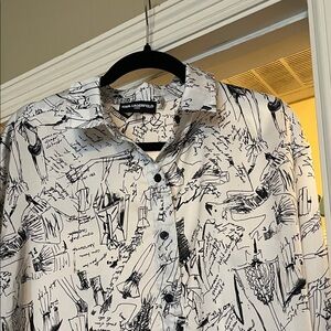 Karl Lagerfeld Graphic Black and White Men's Shirt
